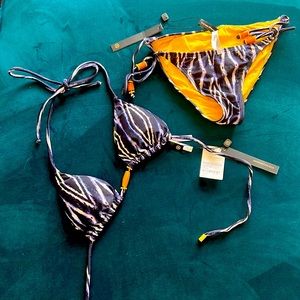 Vix Zebra Print Bikini with Orange Accents